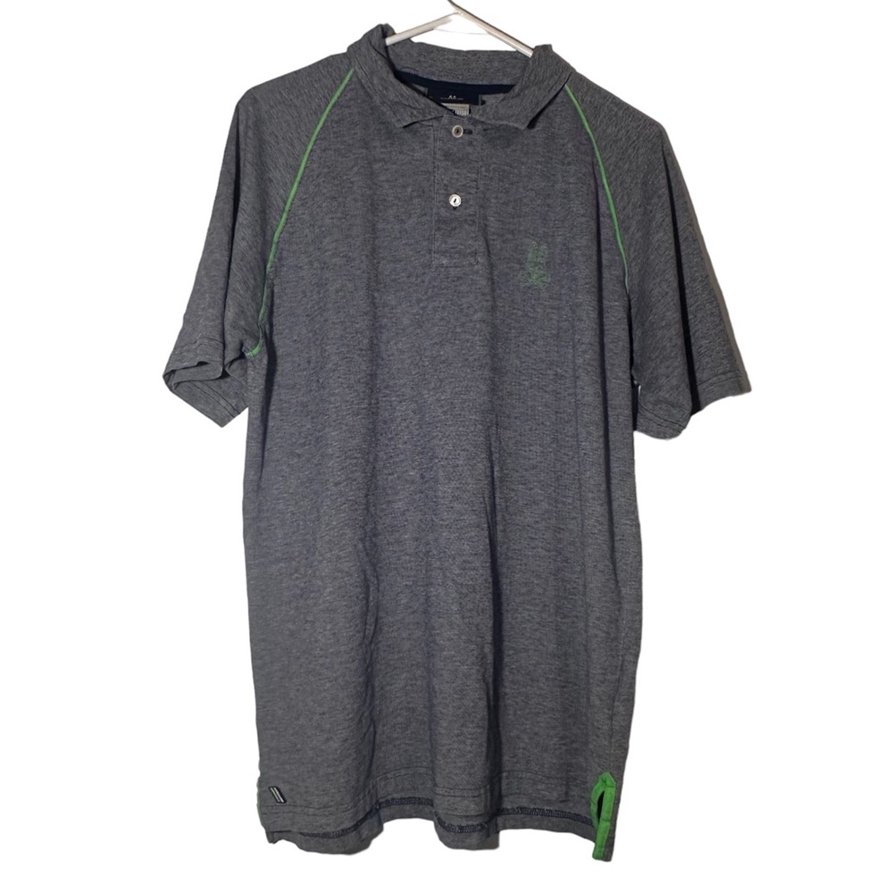 Psycho Bunny Men’s Cotton Gray Green Polo Shirt Size 6